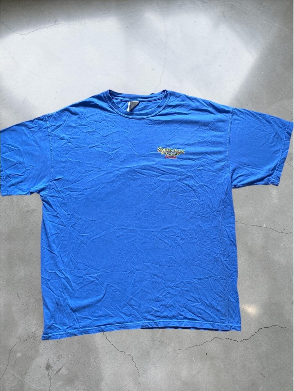 Comfort Colors Men T-Shirt 2XL Regular Blue Cotton Graphic Tee VTG Style
